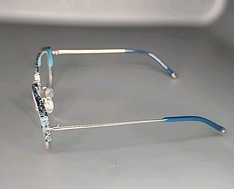 FYSH 3667 Teal / Rose Gold Titanium Half Rim Eyeglass Frame 51/19/140 gallery