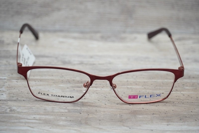 TI Flex Shiny Wine Coral Eyeglass Frames