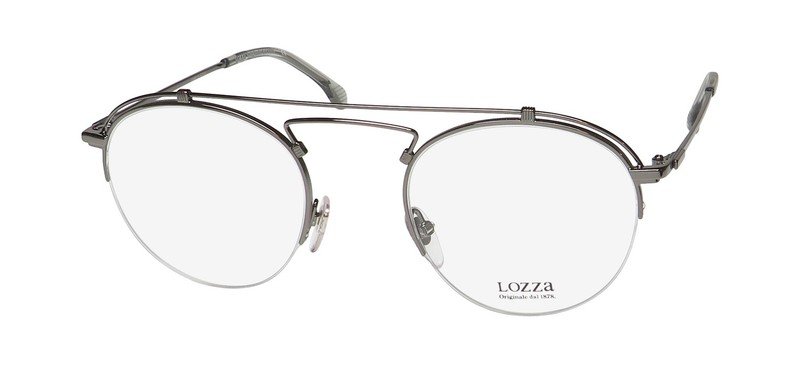 NEW LOZZA VL2316 EYEGLASSES GRAY 0568 HALF-RIM METAL & PLASTIC 49-21-140 MENS