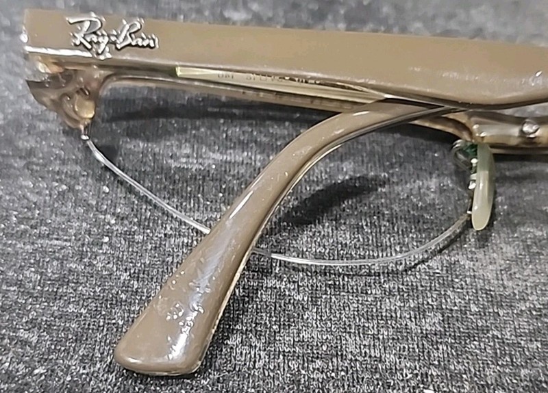 Ray Ban RB7014 5245 Khaki Brown Half Rim Rectangle Eyeglasses 54/18 140 gallery