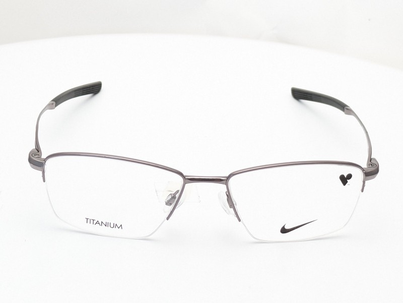 Nike 6045 070 Rectangle Gumetal Half Rim Mens Eyeglasses 54mm gallery