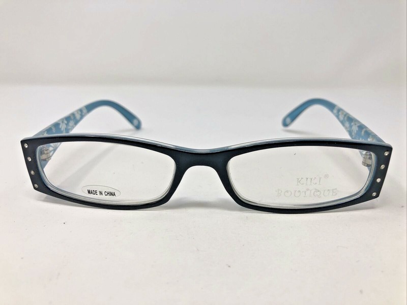 Kiki Boutique Eyeglasses Frame K2017 C2 51-16-135 Black/Blue Flower RK77