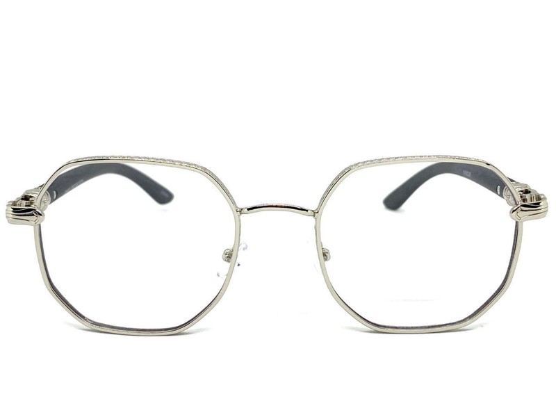 Men CLASSY Elegant Sophisticated Retro Clear Lens EYE GLASSES Silver Metal Frame gallery