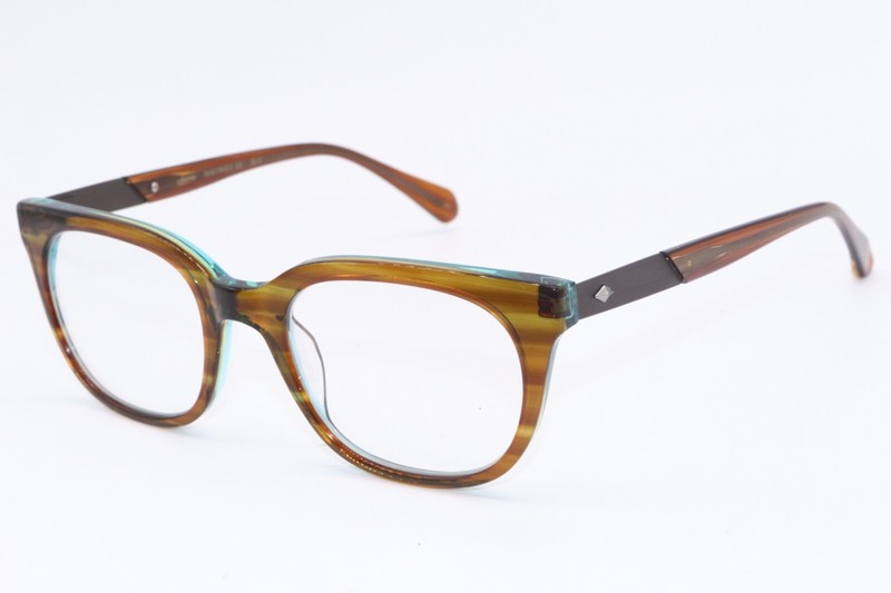 NEW SAMA DISTRICT 23 OLV BROWN HORN GUNMETAL AUTHENTIC FRAMES EYEGLASSES 48-19