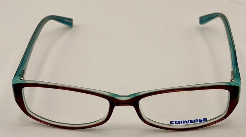 Converse Mens Rectangle Brown Plastic Eyewear Frame Black Top. 52mm gallery