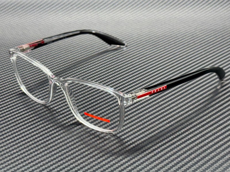 PRADA LINEA ROSSA PS 07RV 2AZ1O1 Crystal Men’s 55 mm Eyeglasses