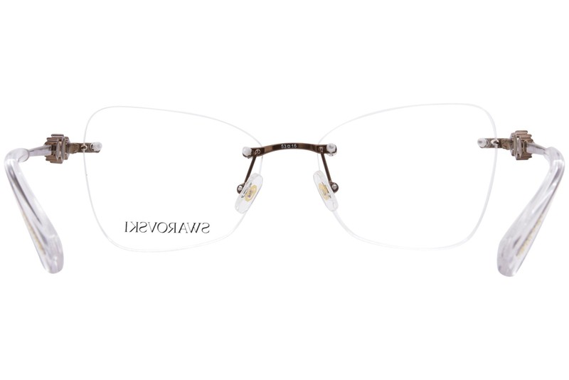 Swarovski SK1014 4002 Eyeglasses Women's Brown Rimless Butterfly Shape 53mm gallery