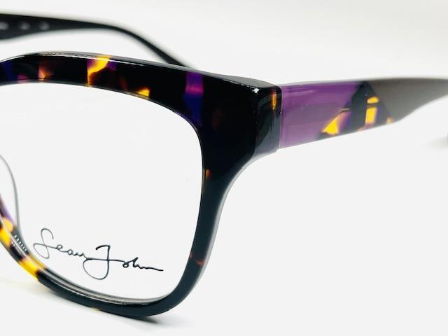 New SEAN JOHN SJLO 6048E 518 Brown & Purple Tortoise Eyeglasses 56/20/145 gallery