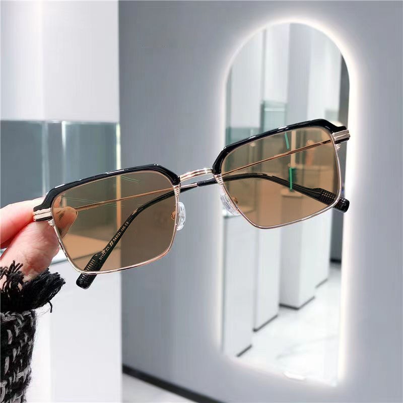 Retro Antique Acetate+Metal Full Rim Eyeglass Frame Square Men Women Eyewear 17g gallery
