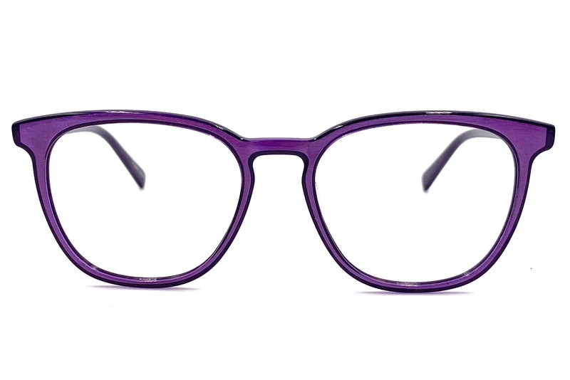 Women’s Oval Acetate & Steel Eyeglasses V8008 DP Dark Plum Purple 51-18-145