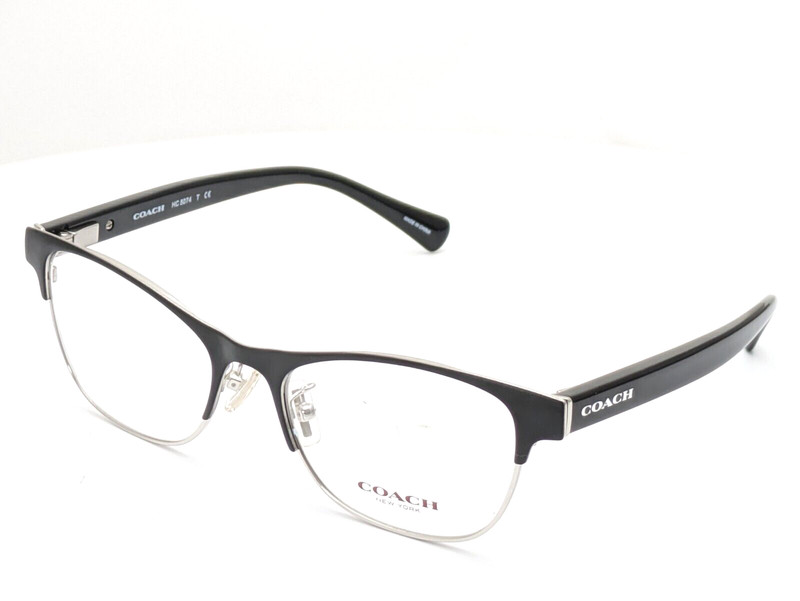Coach HC5074 9239 Satin Black Silver/Black Full Rim Womens Eyeglasses 52mm
