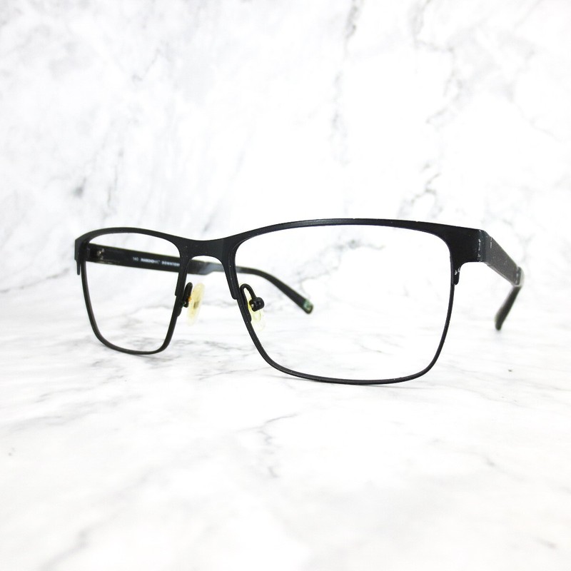 Marchon NYC Downtown Society 001 Eyeglasses Black Full Rim Frames 55-16-140 gallery