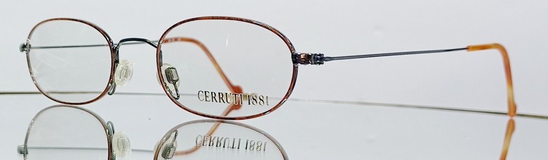 CERRUTI 1881 C 1578 E Eyeglasses HAVANA RUTHENIUM New Metal 48-20-145 Italy gallery
