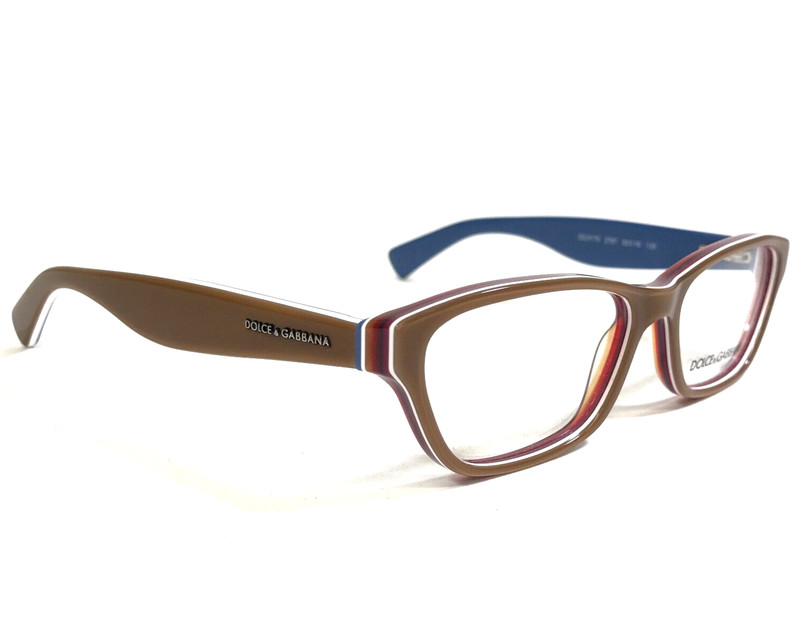 Dolce & Gabbana Eyeglasses Frames DG3175 2767 Cat Eye Brown Blue Red 52-16-135 gallery