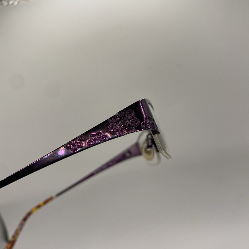 Vera Bradley Eyeglasses Frames Only Paige Purple Bali Gold BGD Floral 47-17-130 gallery