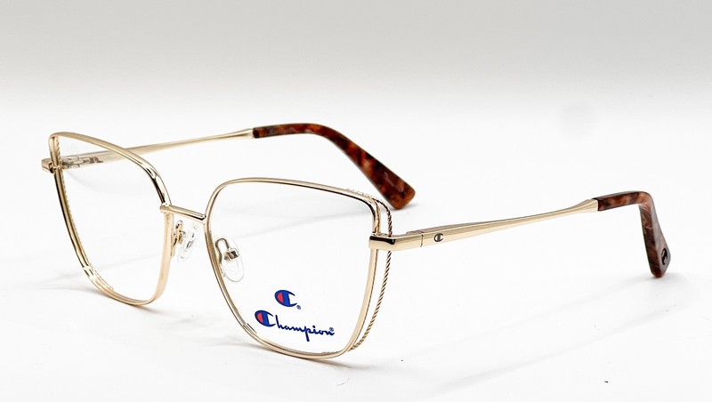 Champion Zina C03 Gold Brown Marble Cat Eye Authentic Eyeglass Frames 54-16-132