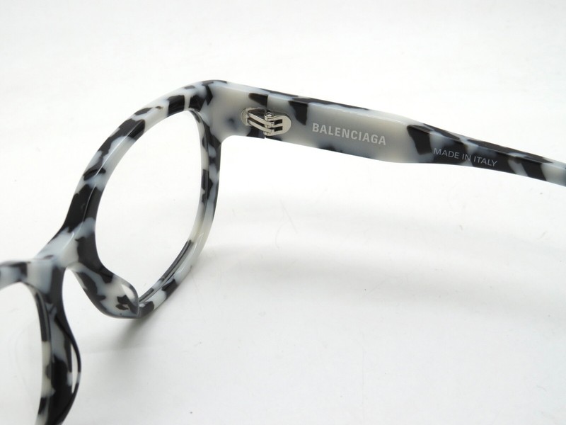 BALENCIAGA BB0214O 003 Black/White Marble Authentic 52mm Eyeglasses gallery
