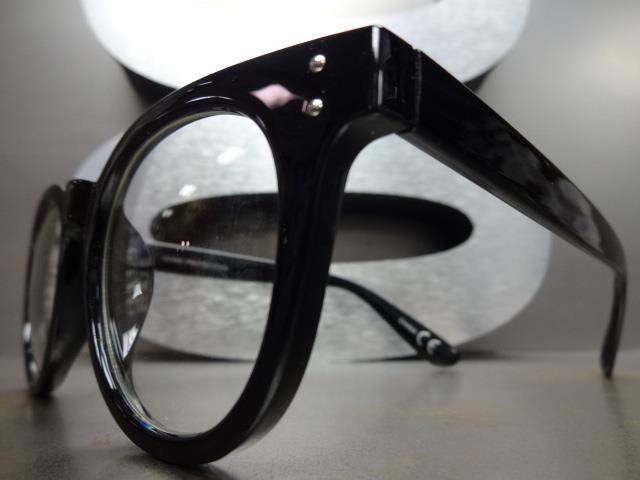 Men or Women CLASSIC VINTAGE 50's RETRO Style Clear Lens EYE GLASSES Black Frame gallery