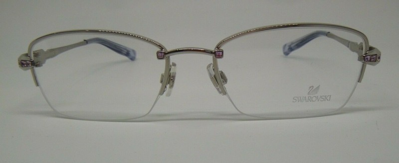 Swarovski Astral SW 5001 Silver 001 Semi Rim Metal Eyeglasses Frame 53-17-130
