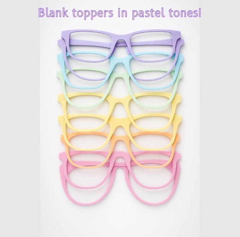 Blank Pair Compatible Glasses Topper Frames Magnetic Craft Bases Multiple Colors
