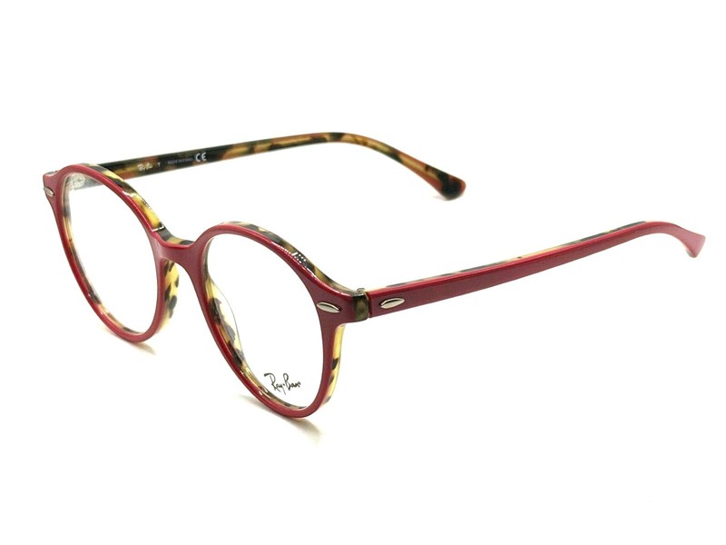 NEW RAY BAN RB 7118 5714 BORDEAUX ON HAVANA GREEN WOMEN EYEGLASSES 50MM 19 145