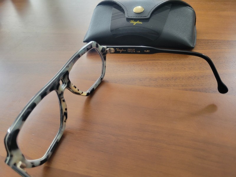 Rare Vinylize Doyle Black w/White Tortoise Shell Eyeglasses, excellent condition gallery