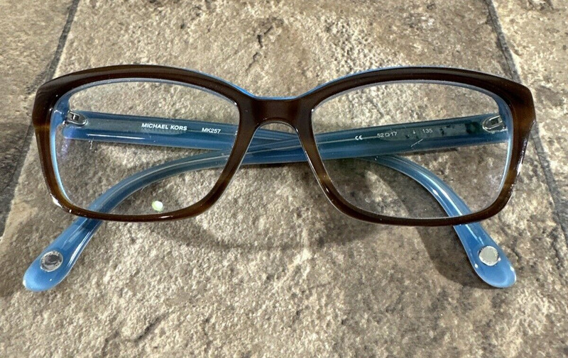 Michael Kors MK257 235 Brown Teal Eyeglasses Frame Full Rim 52-17-135-35mm G17