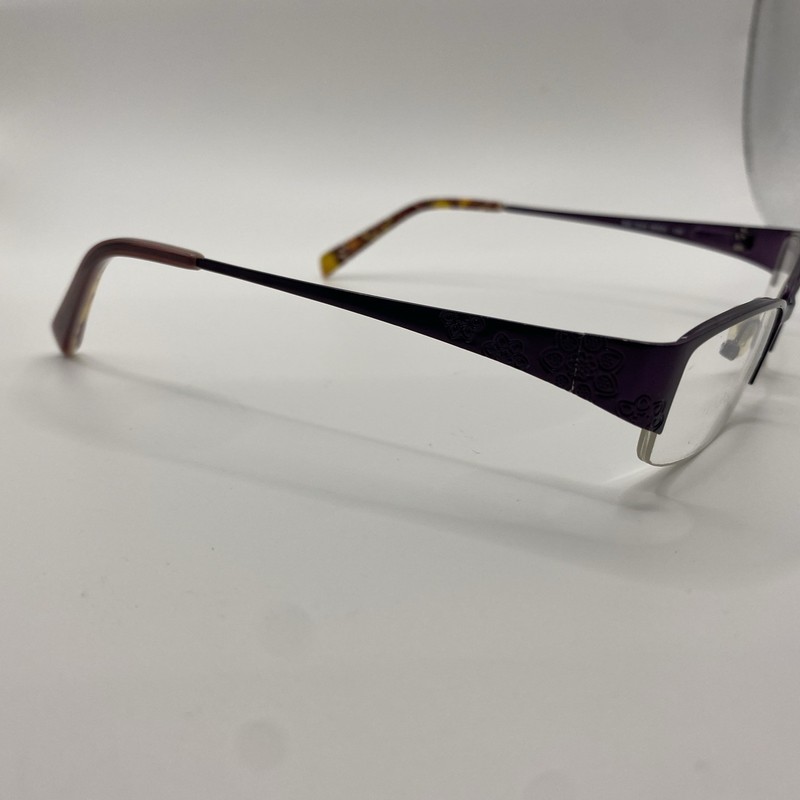 Vera Bradley Eyeglasses Frames Only Paige Purple Bali Gold BGD Floral 47-17-130 gallery