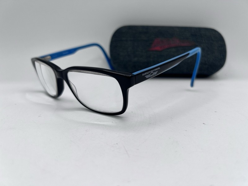 Harley-Davidson Viva HDT116 B84 Blue Black Rectangle Mens Eyeglasses 50mm