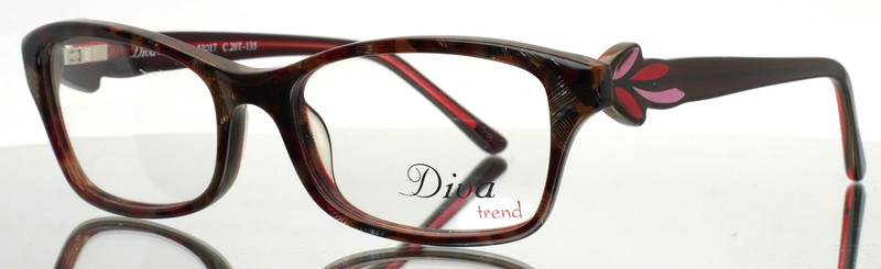 DIVA TREND 8106 C.20T Red Brown Mottled Womens Eyeglasses 51-17-135 B:33 C