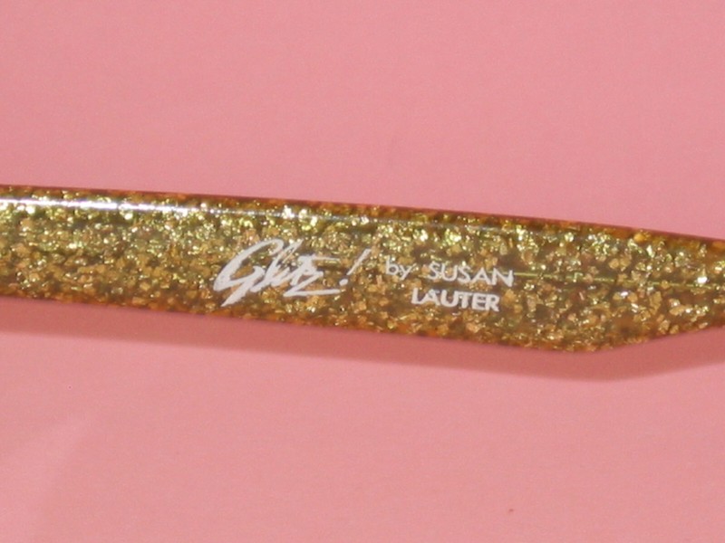 Glitz! By Susan Lauter ~ 80's Golden Glitter Sun Glasses ~ Excellent Condition gallery
