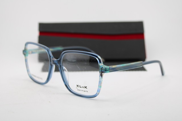 NEW KLIIK DENMARK 791 S404 CLEAR BLUE GREEN YELLOW AUTHENTIC EYEGLASSES 50-17