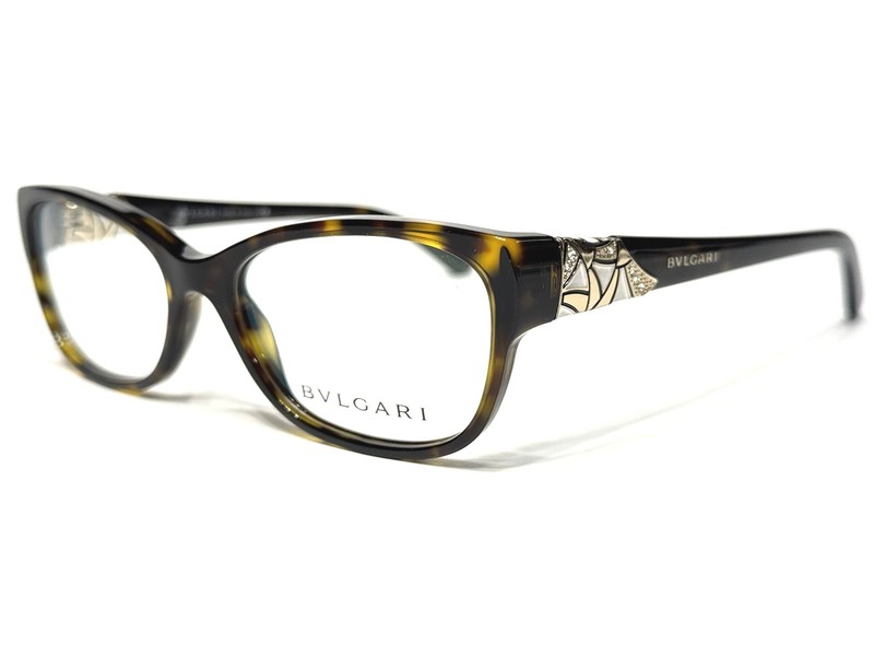 Women’s Bvlgari Eyeglasses Frames BV4104B 504 Tortoise Rhinestone 52/16~140 NEW
