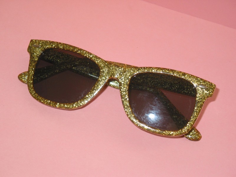 Glitz! By Susan Lauter ~ 80’s Golden Glitter Sun Glasses ~ Excellent Condition