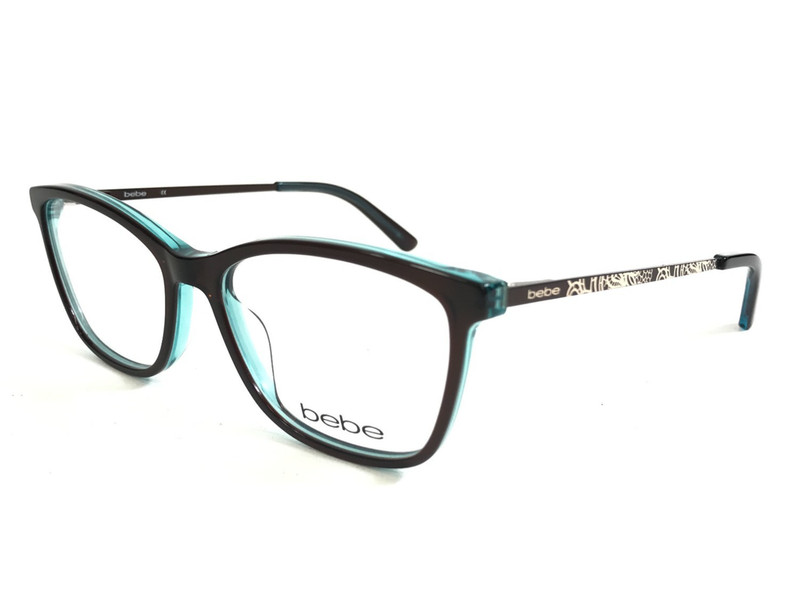 Bebe Eyeglasses Frames BB5187 200 TOPAZ TEAL Blue Brown Cat Eye 53-16-135