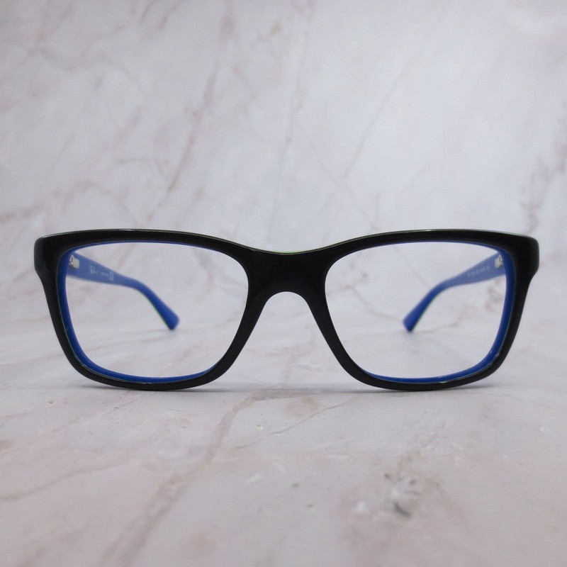 Ray-Ban RB 1536 3600 Black Blue Green Square Eyeglasses 48-16-130 Womens