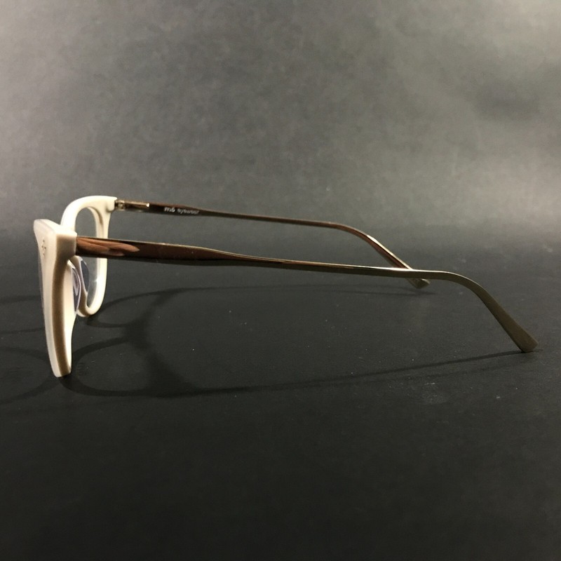MO Eyewear Eyeglasses Frames MO MOVE 394A B Gold Ivory Round Cat Eye 49-19-140 gallery
