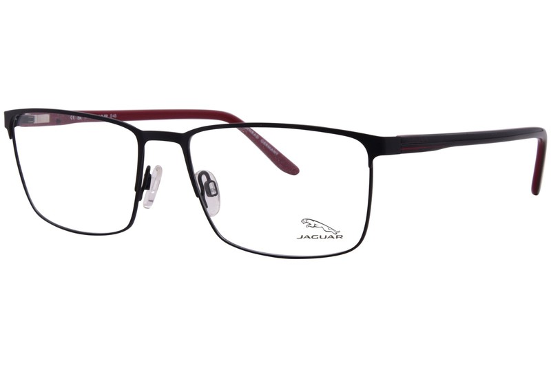 Jaguar 33603 6101 Eyeglasses Men’s Black/Burgundy Full Rim Rectangle Shape 60mm
