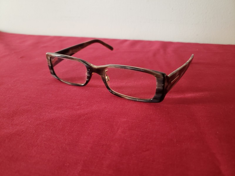 Burberry Eyeglass Frames 3096 Brown Marble Rectangular 50 17 135 Italy Box