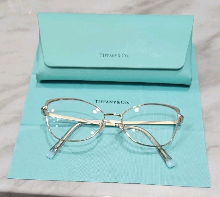 New TIFFANY & Co. Eyeglasses TF 1136 6133 53-16 140 Gold & Grey Cat-Eye Frames gallery