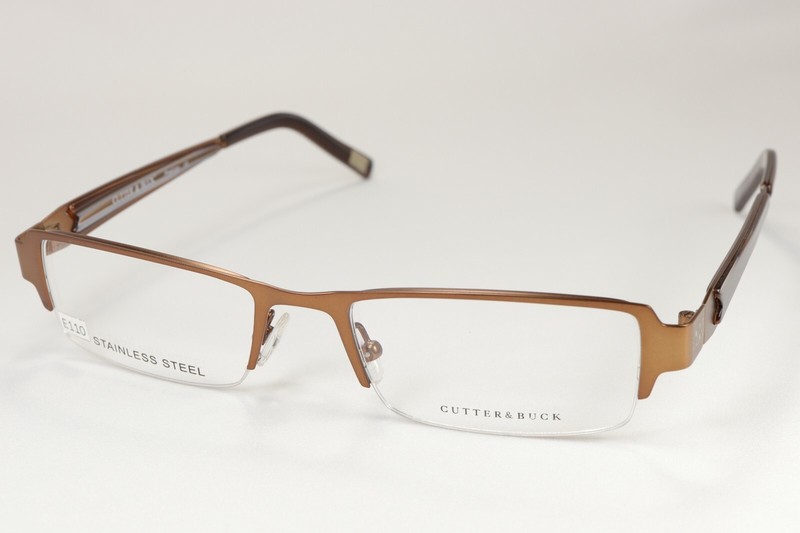 CUTTER & BUCK PRESTIGE in Walnut 50-18-140 Stainless Steel Eyeglass Frames E110
