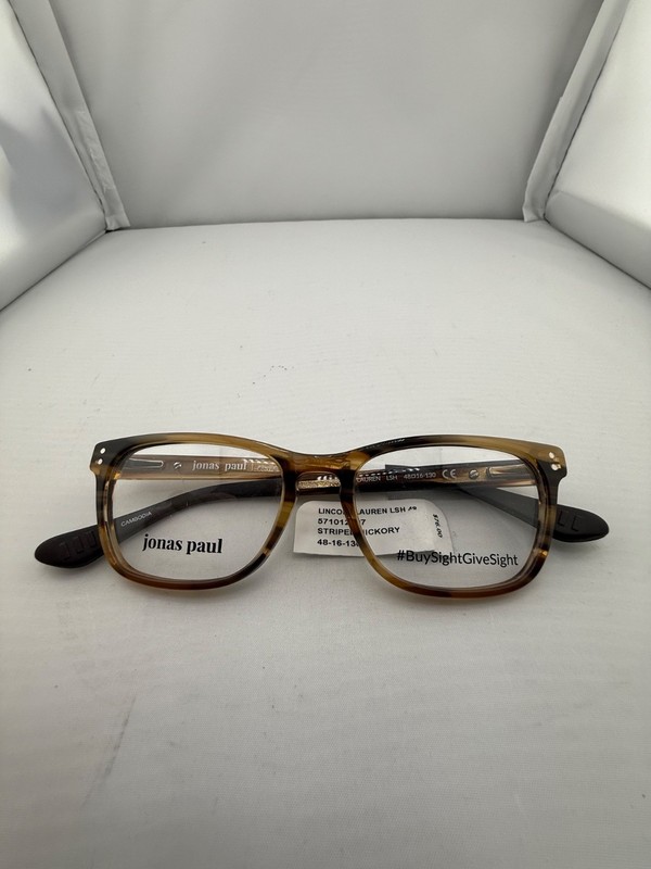 Jonas Paul Lincoln Lauren Striped Hickory Eyeglasses Frame 48-16-130 NWT