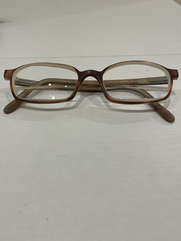 Schnuchel Eyeglasses Frame Only German Handmade Brown Two Tone Rectangle 1591530