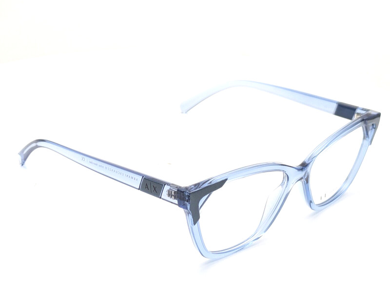 Armani Exchange AX3059 8286 Transp Light Blue/Met Azure Womens Eyeglasses 54mm gallery
