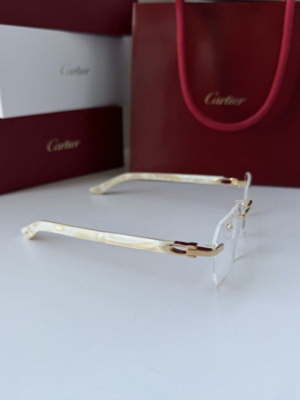 CARTIER CT0623O 004 Gold Ivory Transparent Clear Eyeglasses Frame 54mm AUTHENTIC gallery