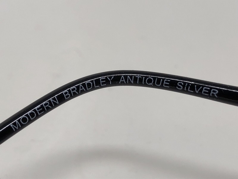Modern Eyewear Eyeglasses Frame BRADLEY ANTIQUE SILVER 51-17-140 Slvr/Black CQ47 gallery