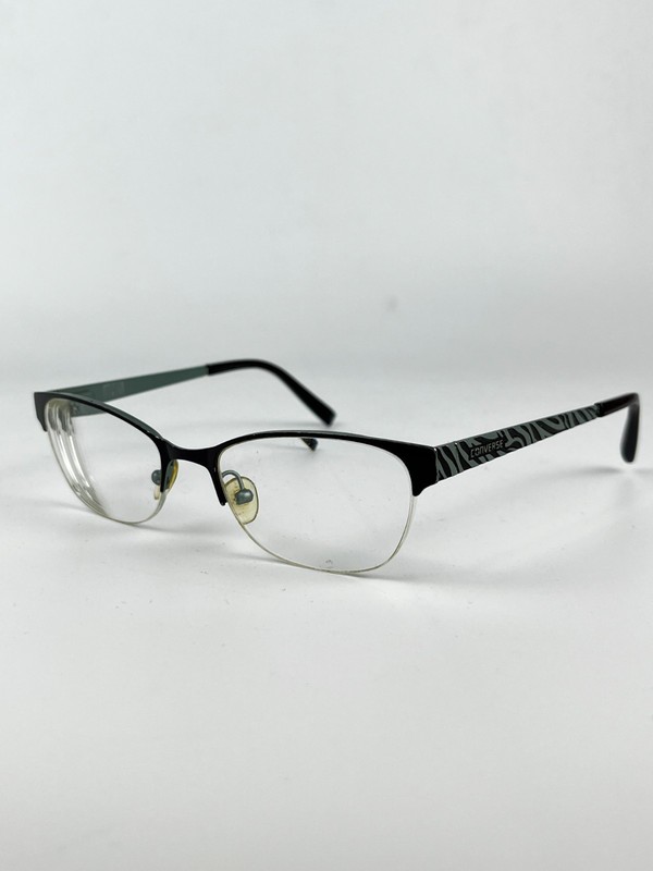 Converse All Star A059 Unisex Eyeglasses Frame Brown Plastic Half Rim 50-18-135