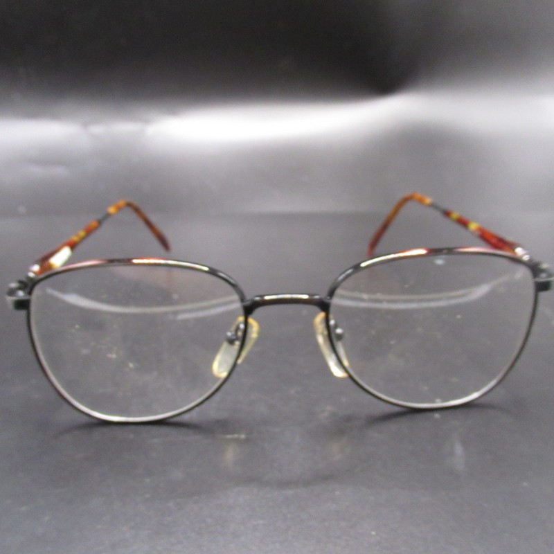 Boston C Eyeglass Frames Black Tortoiseshell Temple Tips 52-20 Full Rim Metal
