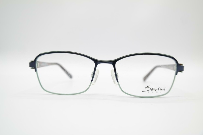 Savini 0417 Blue Turquoise Brown Oval Glasses Eyeglass Frame New