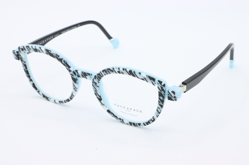 NEW FACE A FACE MIKADO 1 5040 MILKY BLUE BLACK AUTHENTIC FRAMES EYEGLASSES 46-21
